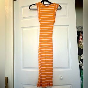 Zara Orange Midi Dress - Size Small
